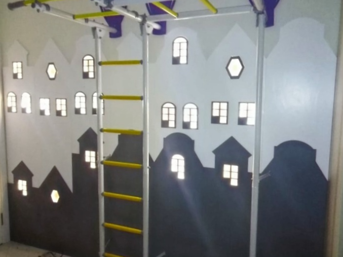 панель город с подсветкой в детской комнате